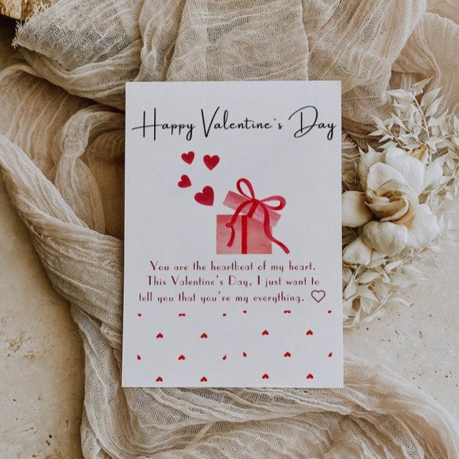 Simple Heart Valentine Day Card Julkort (Simple Heart Valentine's Day Card)