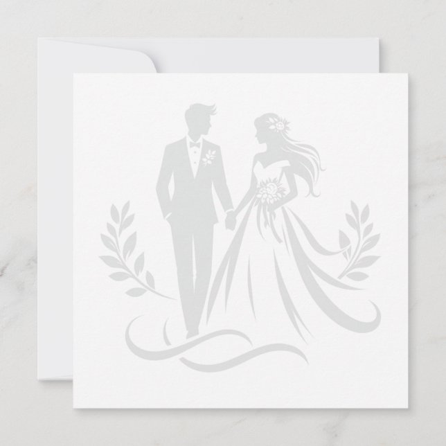 Simple Heart Wedding Thank You Card – Customizable (Baksida)