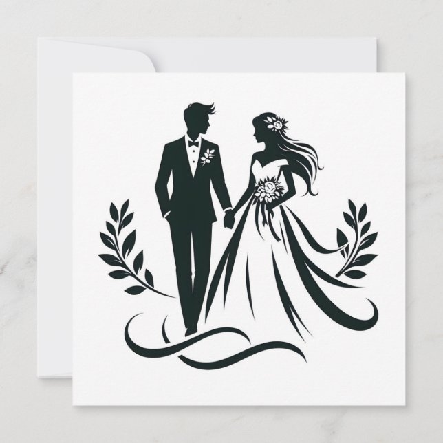 Simple Heart Wedding Thank You Card – Customizable (Baksida)