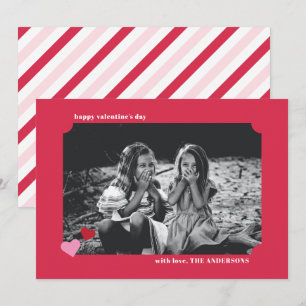 Simple Hearts Biljett Ram Valentine's Photo Card Inbjudningar