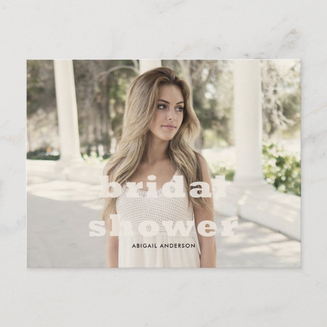 Simple Hennes foto Inbjudningskort för möhippan (Framsida)