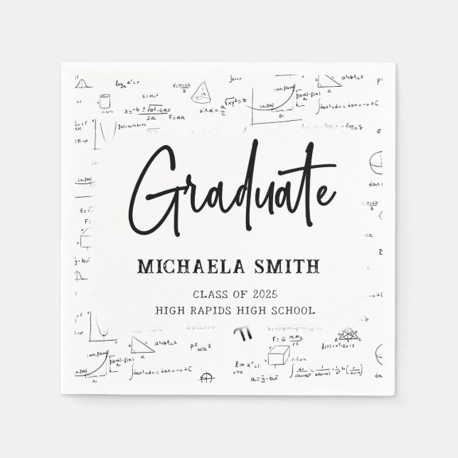 Simple High School Math Student Party Pappersservett (Framsidan)
