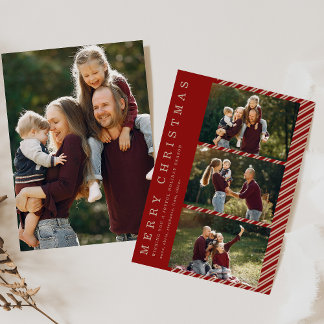 Simple Holiday Card with Photos Inbjudningar
