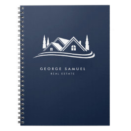 Simple Home Logo Navy Blue Realtor, Real Estate Anteckningsbok