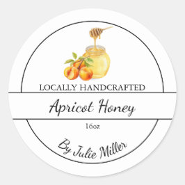 Simple Homemade Apricot infused Honey Label Runt Klistermärke