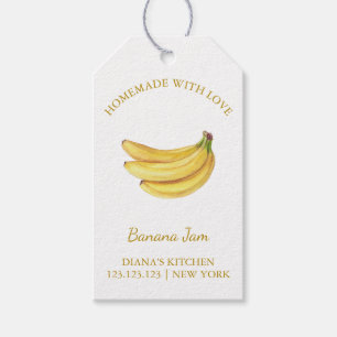 Simple Homemade Banana Sylt hang Märkre l White Presentetikett