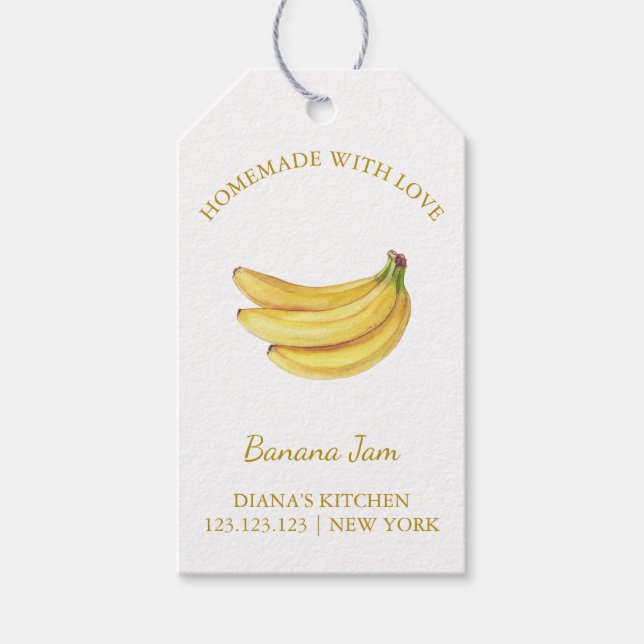 Simple Homemade Banana Sylt hang Märkre l White Presentetikett (Framsidan)