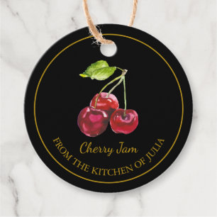 Simple Homemade Cherry Sylt hang Märkre l Black Gåvor Etiketter