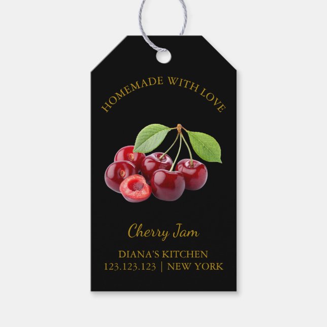 Simple Homemade Cherry Sylt hang Märkre l Black Presentetikett (Framsidan)