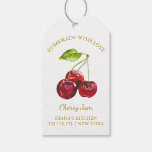 Simple Homemade Cherry Sylt hang Märkre l White Presentetikett