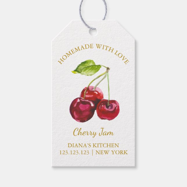Simple Homemade Cherry Sylt hang Märkre l White Presentetikett (Framsidan)