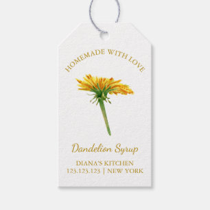 Simple Homemade Dandelion Syrup Hopp Märkre l Whit Presentetikett
