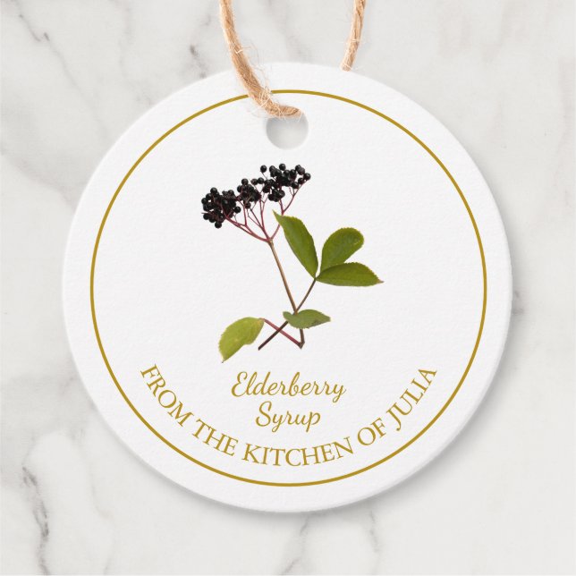 Simple Homemade Elderberry Syrup Hopp Märkre Gåvor Etiketter (Framsida)