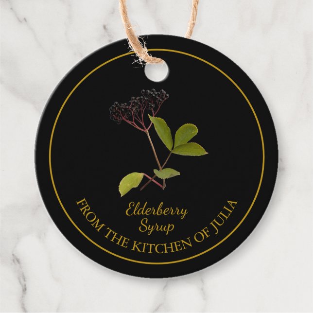 Simple Homemade Elderberry Syrup Hopp Märkre Gåvor Etiketter (Framsida)