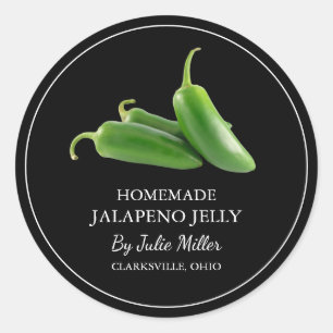 Simple Homemade Jalapeno Jelly Label Runt Klistermärke
