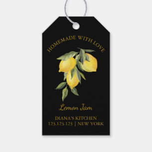 Simple Homemade Lemon Sylt hang Märkre l Black Presentetikett