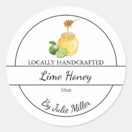Simple Homemade Lime infused Honey Label Runt Klistermärke