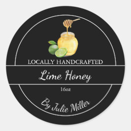Simple Homemade Lime infused Honey Label Runt Klistermärke