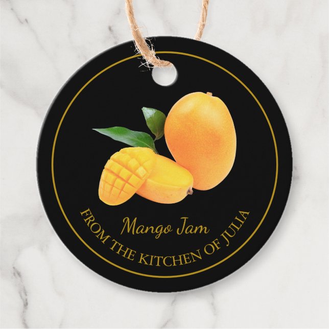 Simple Homemade Mango Sylt hängMärkre Gåvor Etiketter (Framsida)
