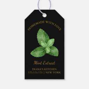 Simple Homemade Mint Extract Hopp Märkre l Black Presentetikett