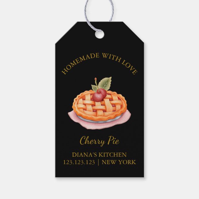 Simple Homemade Paj Hopp Märkre l Black Presentetikett (Framsidan)