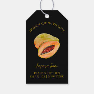 Simple Homemade Papaya Sylt hang Märkre l Black Presentetikett