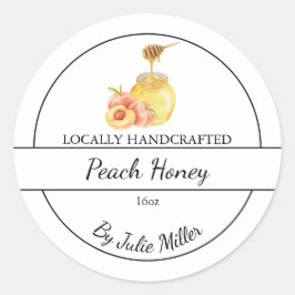 Simple Homemade Peach infused Honey Label Runt Klistermärke