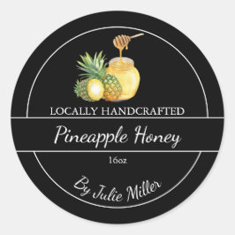 Simple Homemade Pineapple infused Honey Label Runt Klistermärke