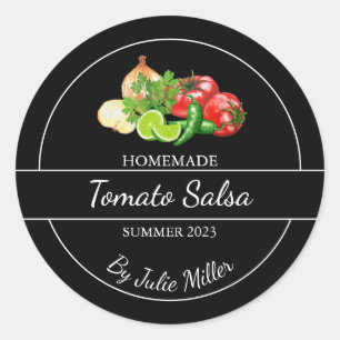 Simple Homemade Tomato Salsa-etikett Runt Klistermärke
