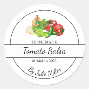 Simple Homemade Tomato Salsa-etikett Runt Klistermärke