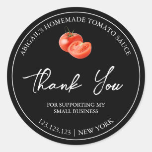 Simple Homemade Tomato Sauce Tack Label Runt Klistermärke