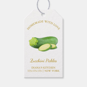 Simple Homemade Zucchini Pickle Hopp Märkre White Presentetikett