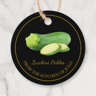 Simple Homemade Zucchini Pickles Hopp Märkre Gåvor Etiketter