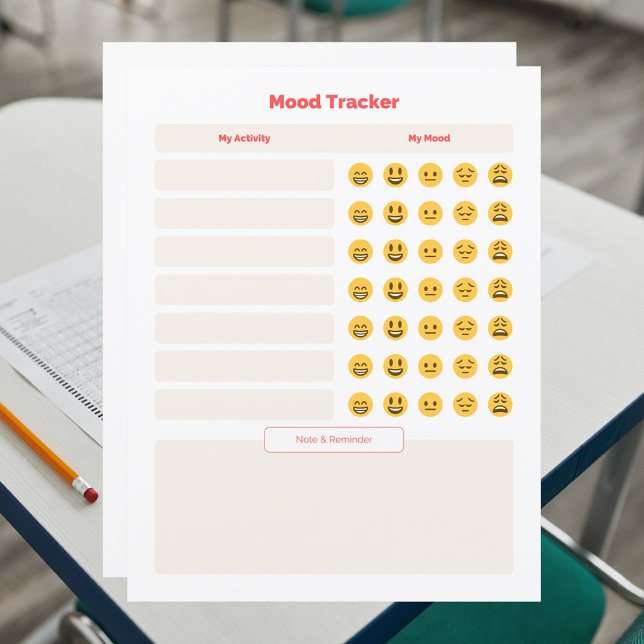 Simple Homeschool Mood Tracker Worksheet (Skapare uppladdad)