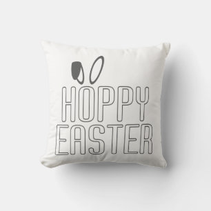 Simple Hoppy Påsk Pun Typography Dekorativ kudde