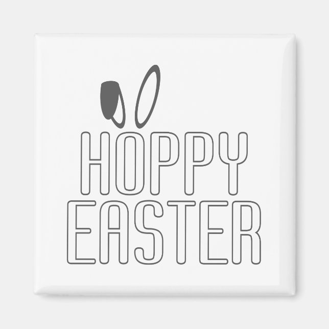 Simple Hoppy Påsk Pun Typography | Magnet (Framsidan)