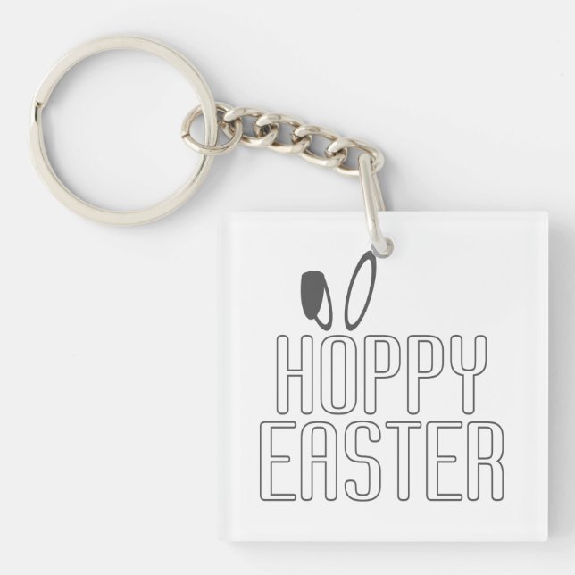 Simple Hoppy Påsk Pun Typography | Nyckelkedja (Framsidan)