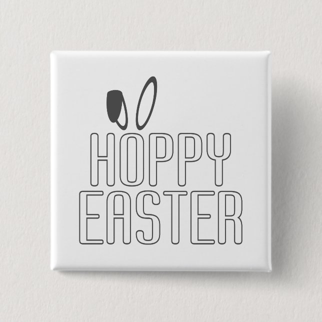 Simple Hoppy Påsk Pun Typography | PIN-knapp Knapp (Framsida)