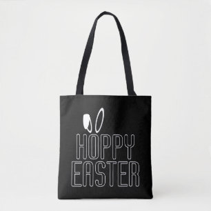 Simple Hoppy Påsk Pun Typography Tote Bag Tygkasse