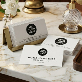 Simple Hotel Logo Name with Job Title Qr Code Visitkort