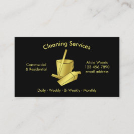 Simple House Städning Services Black och Guld Visitkort