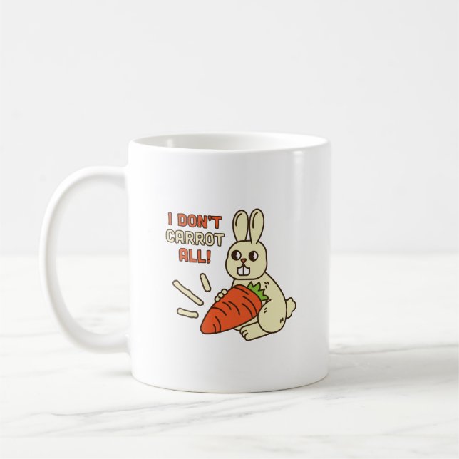Simple Humor I Dont Carrot All Cute Bunny Carrot Kaffemugg (Vänster)