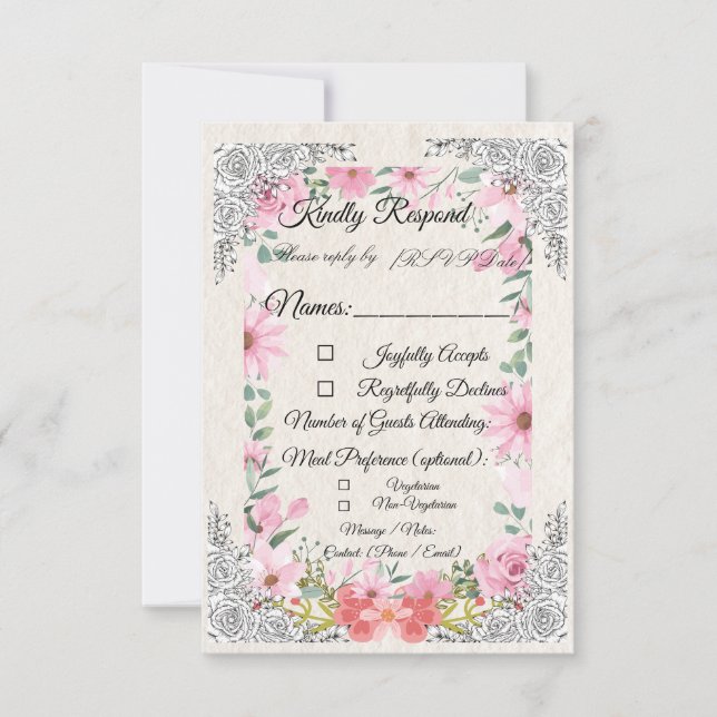Simple Indian Wedding RSVP Card | Elegant  (Framsida)