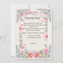 Simple Indian Wedding Thank You Card | Elegant