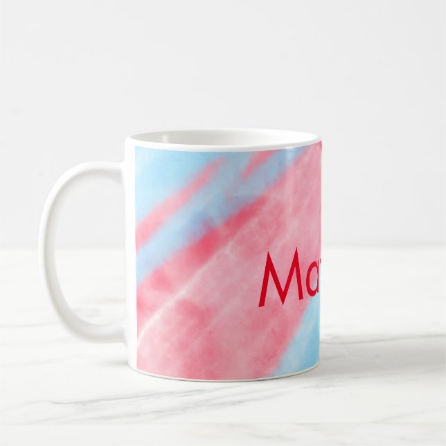 simple initial letter monogram add your name red b kaffemugg (Vänster)