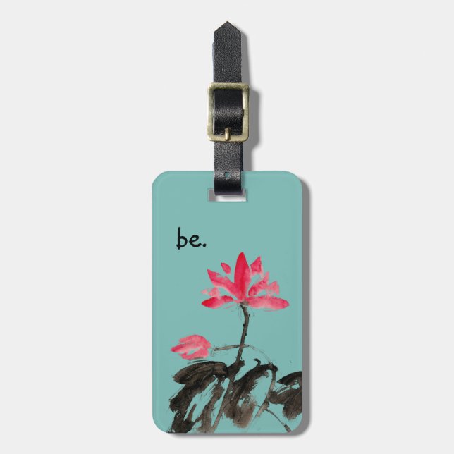 Simple Inspiring Quote Chinoiserie Blommigt Lotus Bagagebricka (Vertikal Framsida)