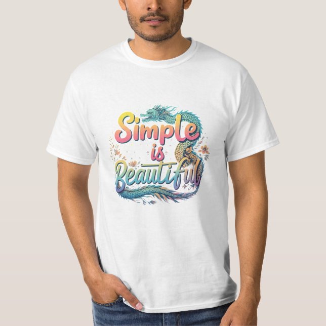 Simple is Beautiful - Minimalistiskt Värde T-Shirt (Framsida)