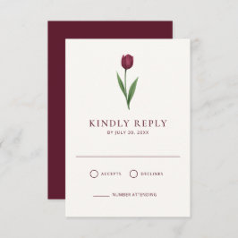 Simple Ivory Minimal Tulip Wedding OSA Kort