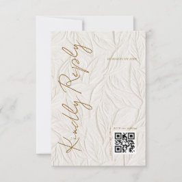 Simple Ivory Print Wedding QR code OSA Kort