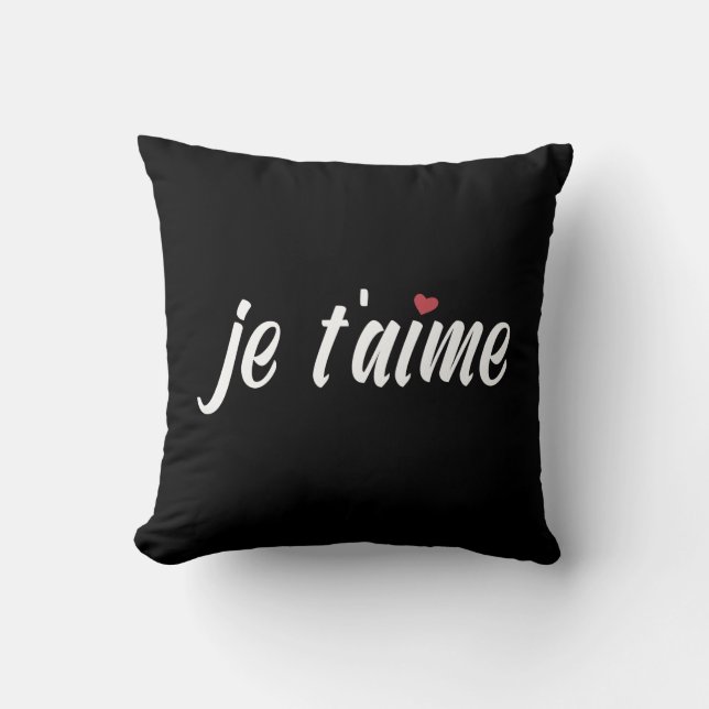 Simple Je T'aime I Kärlek You Valentine Dekorativ  Kudde (Framsida)